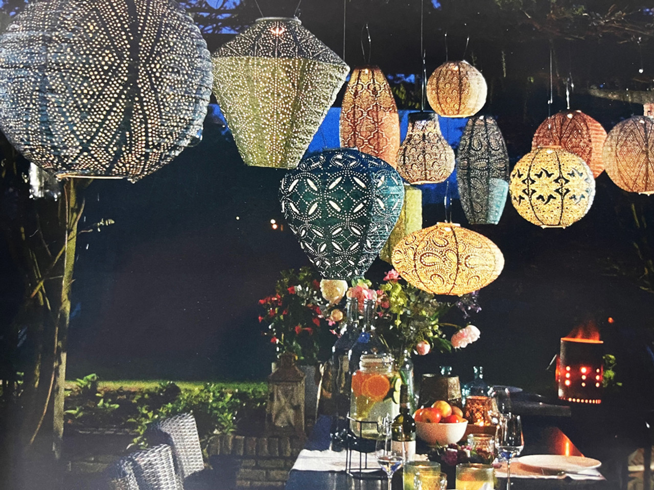 Lumiz Diamond Sashiko Indoor Outdoor Hanging Lantern Light